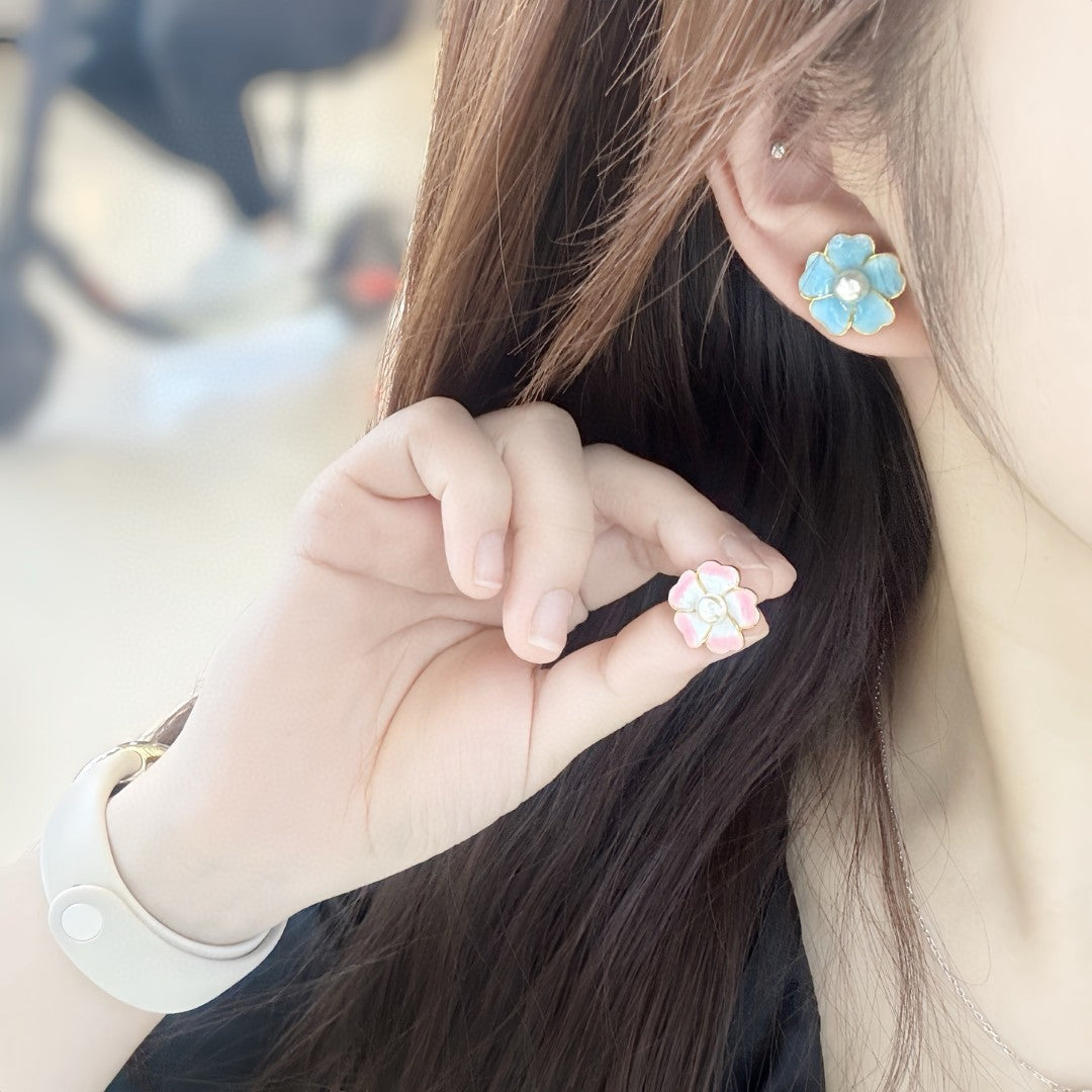 Breathing Cherry Blossom Pearl Drop Earrings