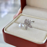 Iris Spring Wild Freshwater Pearl & Diamond Statement Ring