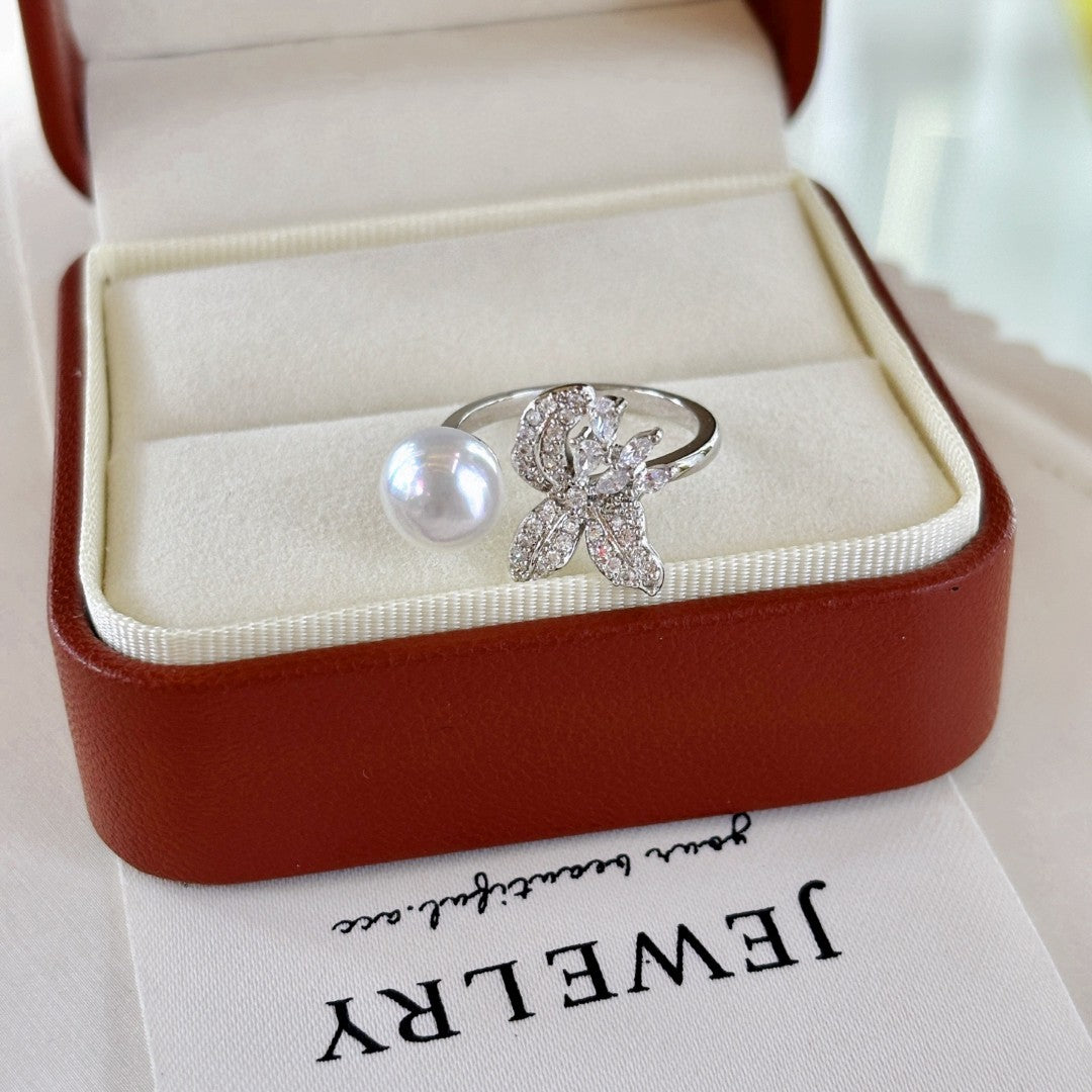 Iris Spring Wild Freshwater Pearl & Diamond Statement Ring