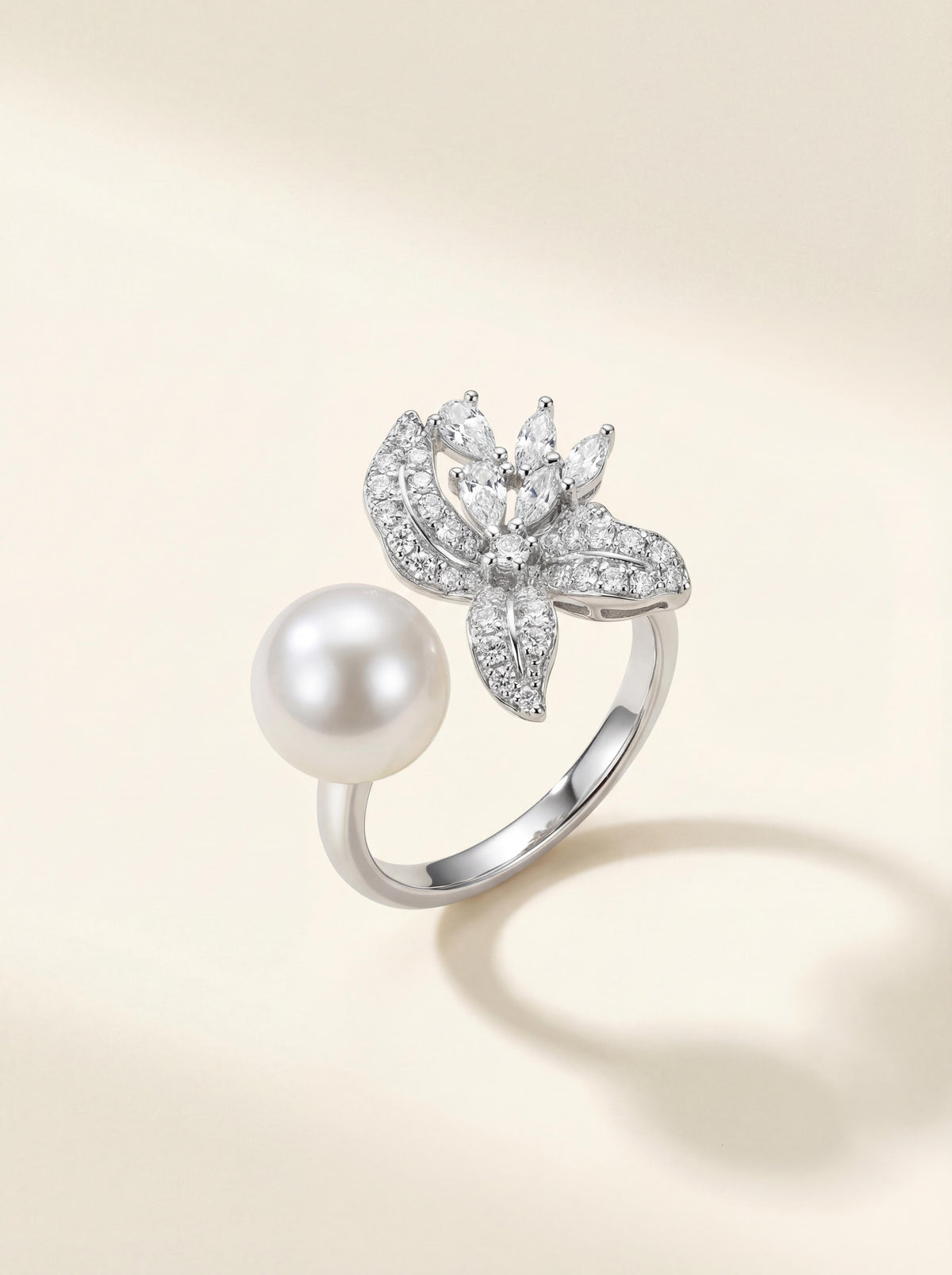 Iris Spring Wild Freshwater Pearl & Diamond Statement Ring