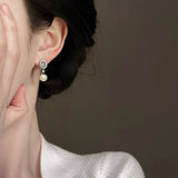 Ocean Whispers: Vintage Blue Topaz & Freshwater Pearl Drop Earrings
