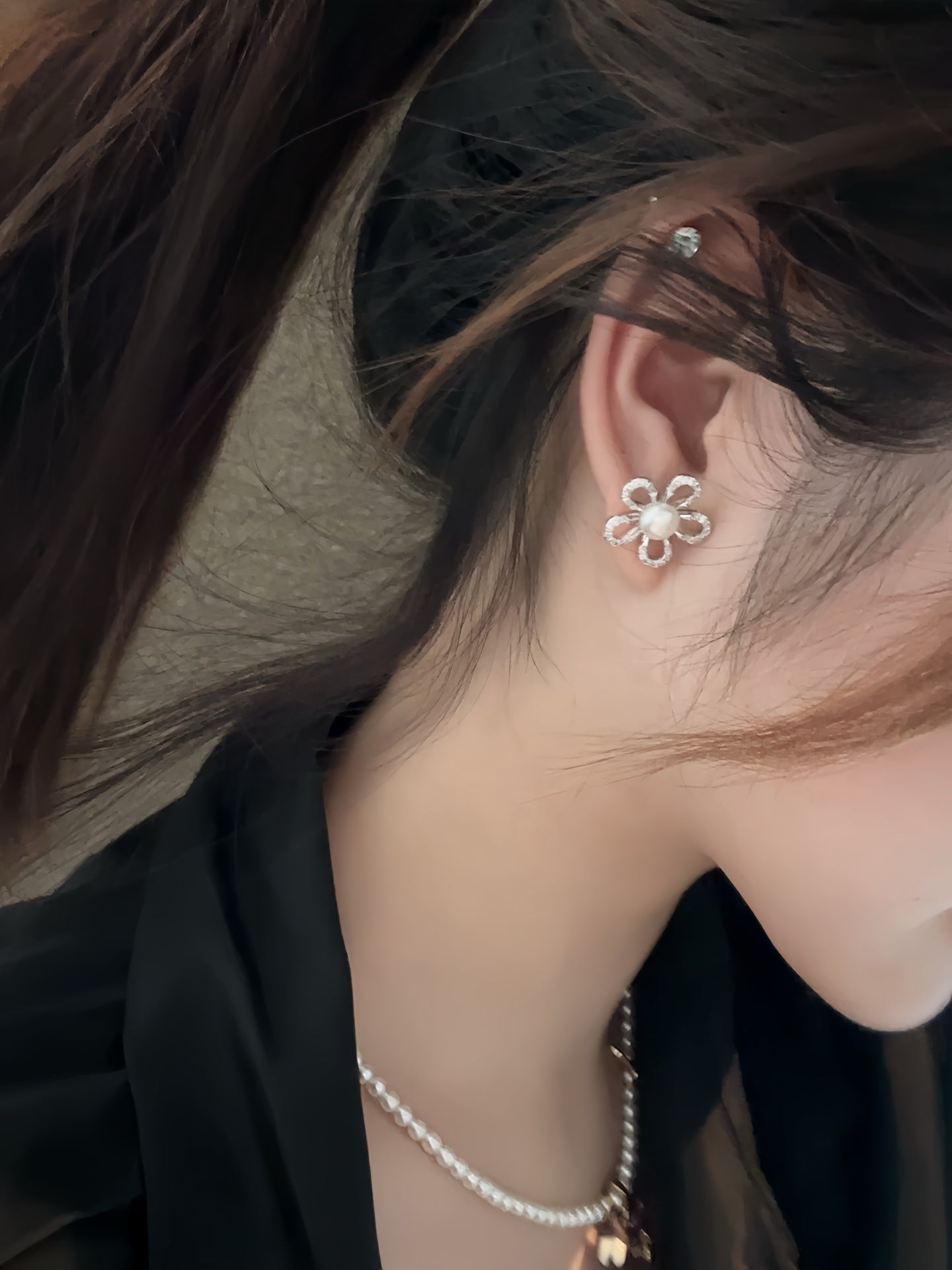 Australian Natural Freshwater Pearl Sunflower Studs - Subtle Shimmer Design