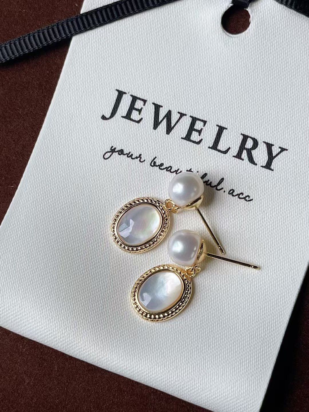 Pearl Muse: Wild Freshwater Pearl & Mother-of-Pearl Drop Earrings with Sterling Silver