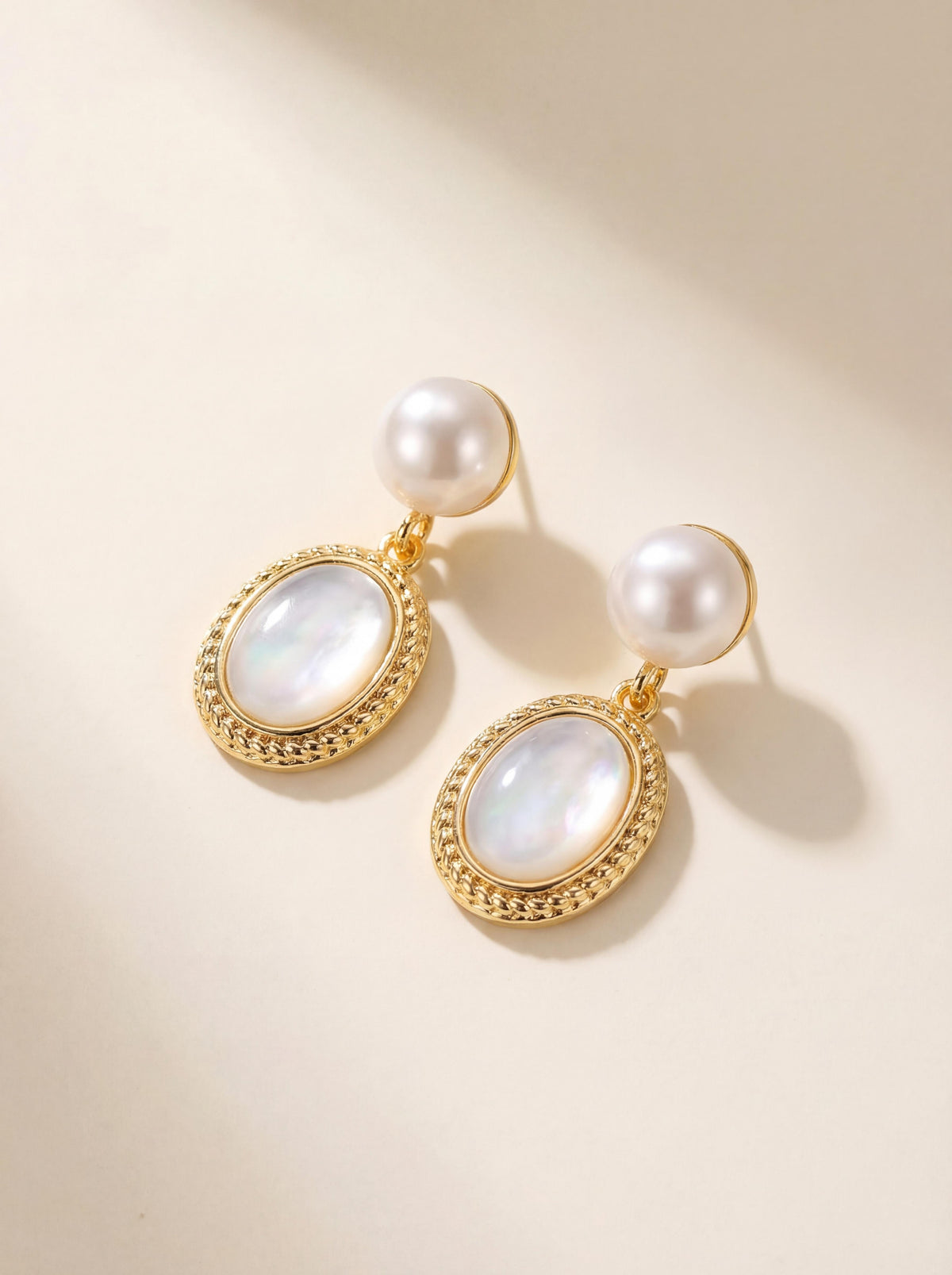 Pearl Muse: Wild Freshwater Pearl & Mother-of-Pearl Drop Earrings with Sterling Silver