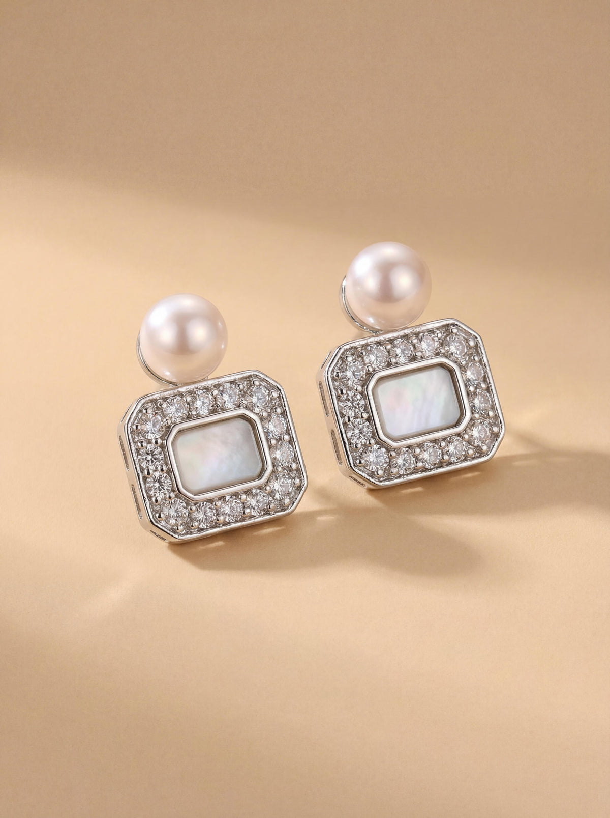 Modern Scented Bottle Pearl Earrings