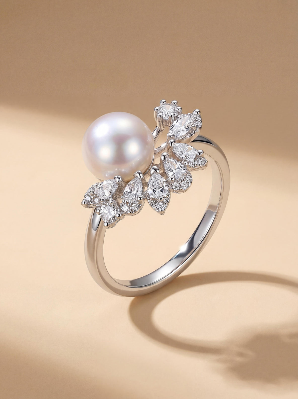 Nature's Whisper Pearl & Zirconia Ring | Adjustable Luxury for Everyday Radiance