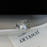 Silk Road Breeze Adjustable Pearl Ring | Natural Freshwater Pearl & Cubic Zirconia Accent