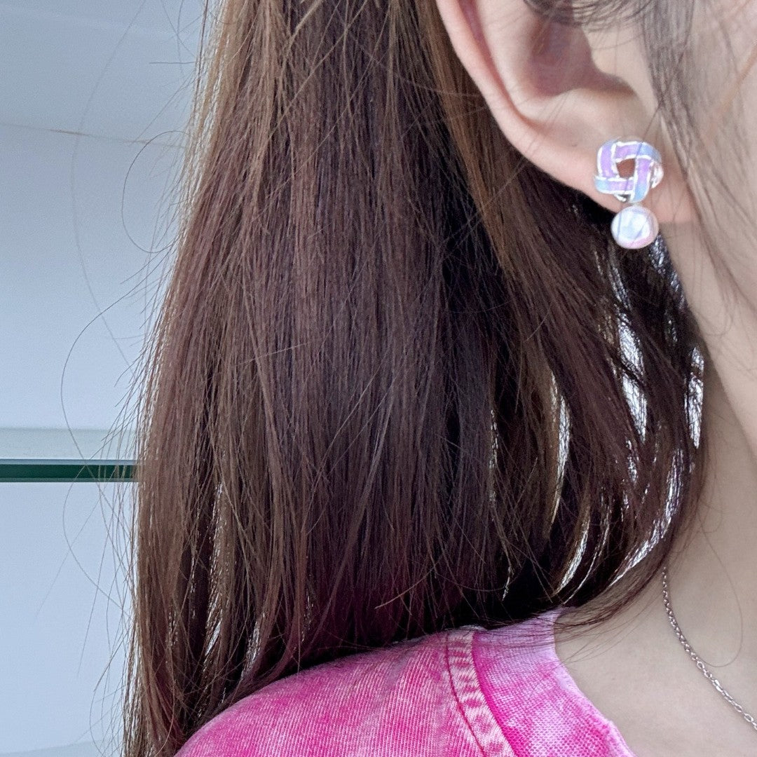 Twilight Knot Pearl Earrings