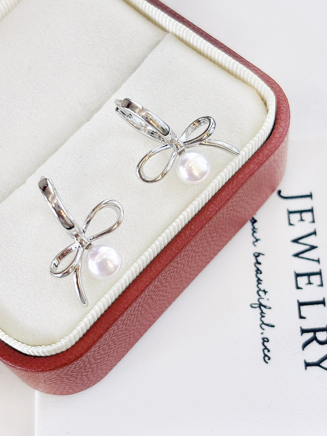 Butterfly Accent Pearl Earrings | Handcrafted Freshwater Cultured Pearls