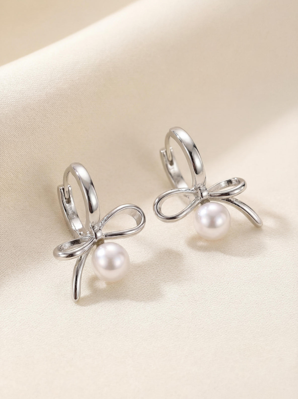 Butterfly Accent Pearl Earrings | Handcrafted Freshwater Cultured Pearls