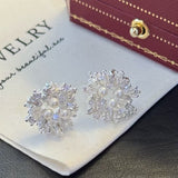 White Garden: Wild Freshwater Pearl & Crystal Earrings