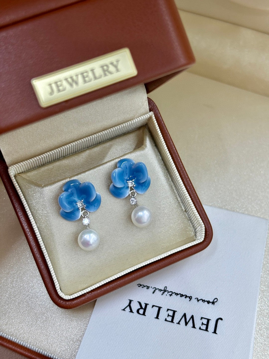 Blue Frost Pearl Earrings