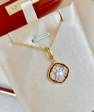 Dunhuang Zhaoyang Enamel Pearl Sunflower Pendant Necklace | Wear Millennium Heritage