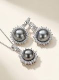 Aurora Crown Pearl Pendant Necklace - Wild Freshwater Pearl with Diamond Accents