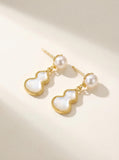 Gourd Pearl Earrings | Serene Harmony | New Chinese Style with Genuine Freshwater Pearl