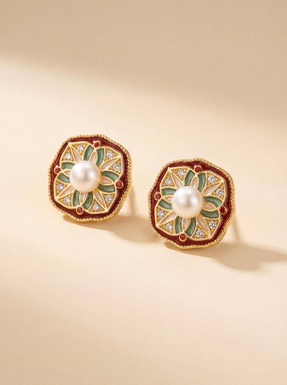 Vintage Royal Monet Enamel Pearl Earrings: Wild Cultured Pearl & Silver Statement Jewelry