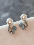 Lunaire Wild Freshwater Pearl Mushroom Stud Earrings