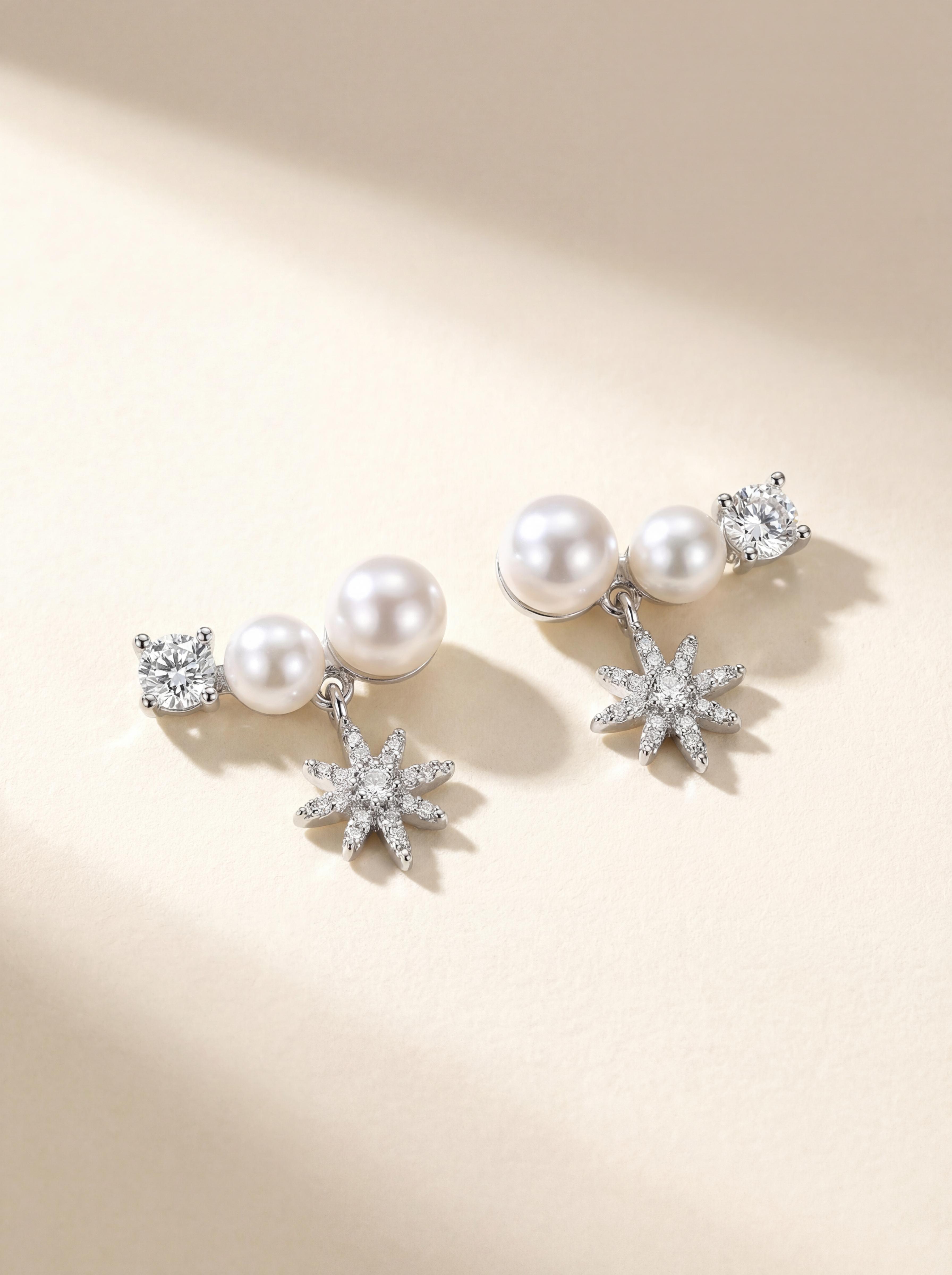 Gradient Stardust Pearl Earrings