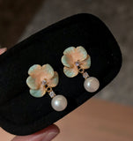 Wild Orchid Freshwater Pearl Drop Earrings