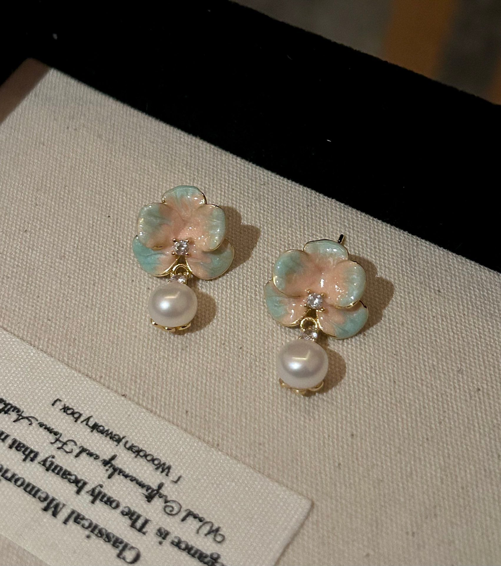 Wild Orchid Freshwater Pearl Drop Earrings