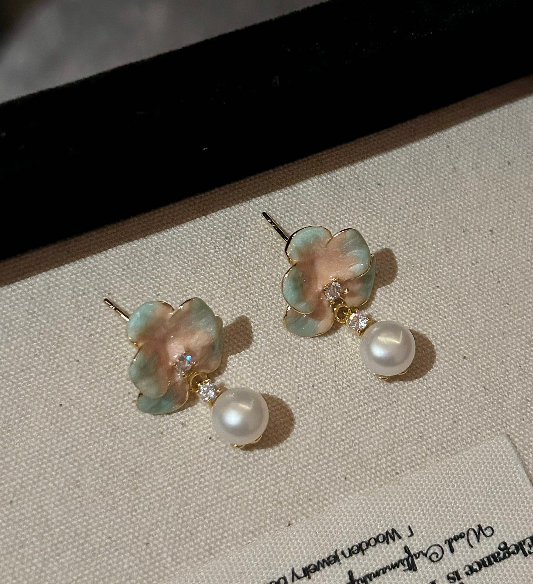 Wild Orchid Freshwater Pearl Drop Earrings