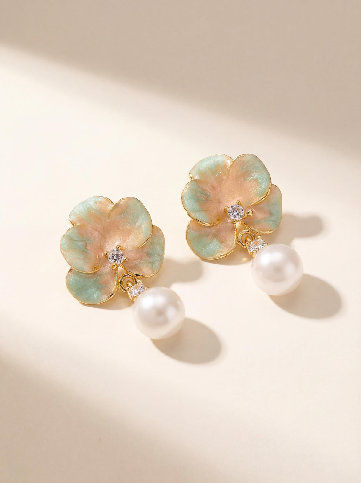 Wild Orchid Freshwater Pearl Drop Earrings