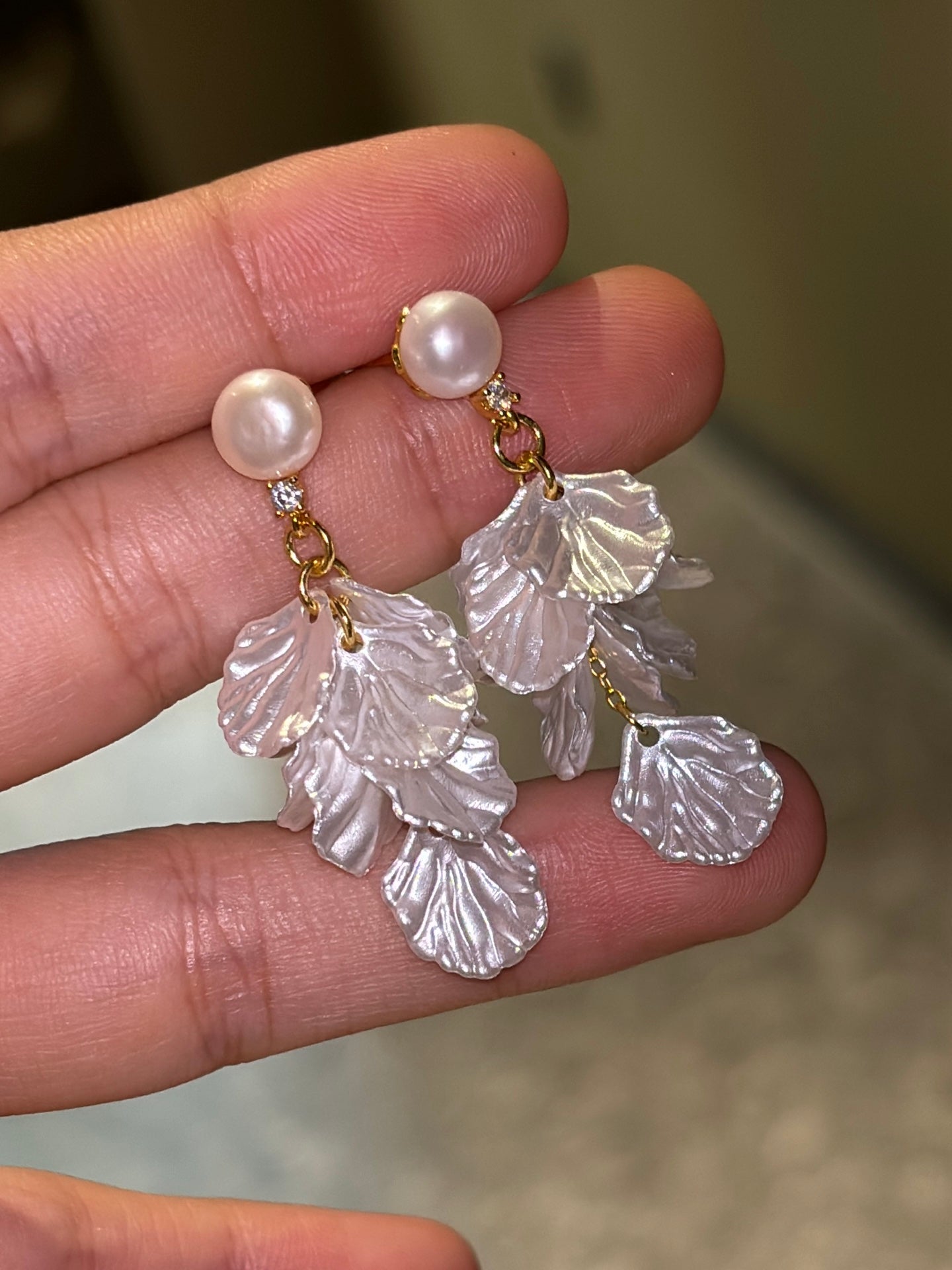 Wild Freshwater Pearl Blossom Earrings | Handcrafted Floral Drops for Everyday Elegance