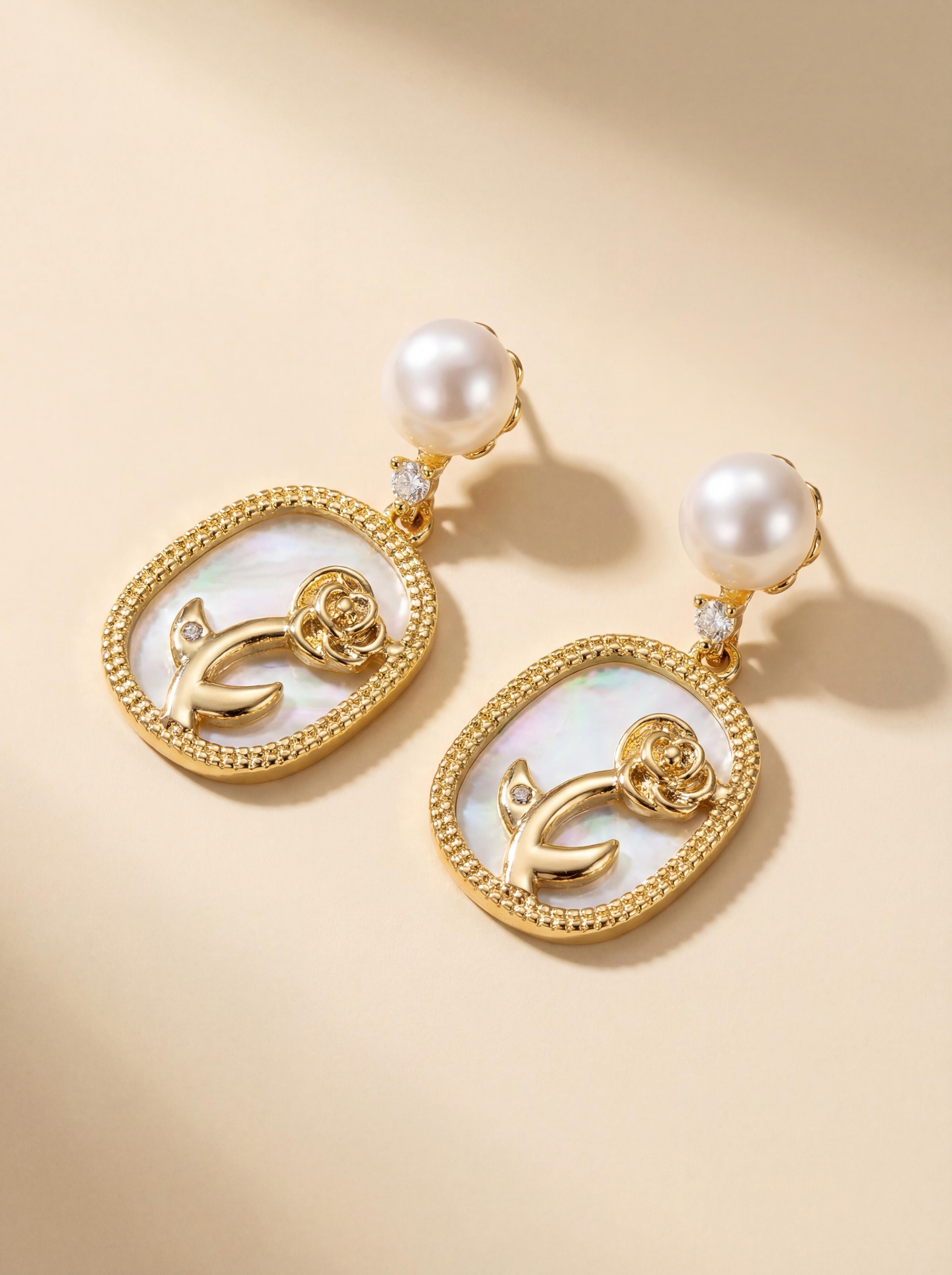 Wild Freshwater Pearl & Rose Mabe Shell Earrings | Victorian-Inspired All-Day Elegance