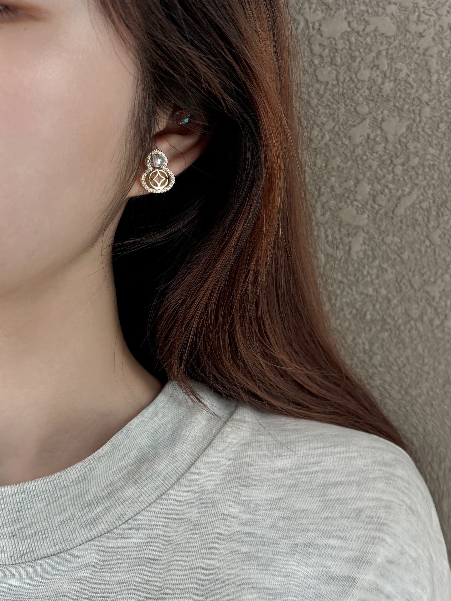 Double Hoops Freshwater Pearl Earrings