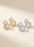 Double Hoops Freshwater Pearl Earrings