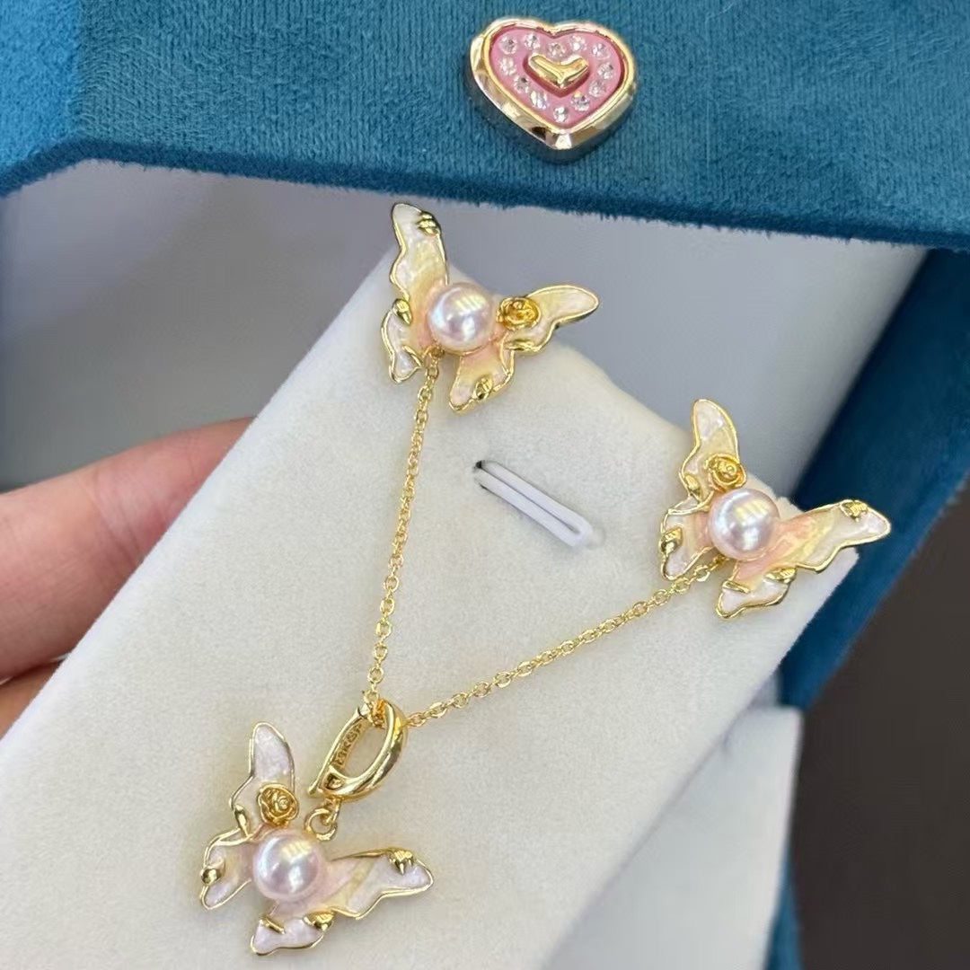 Dancing Light Butterfly Pearl Trio Set