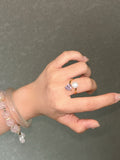 Blush Essence Double-Band Pearl and Heart Ring – Dainty Duo for Soulful Expression