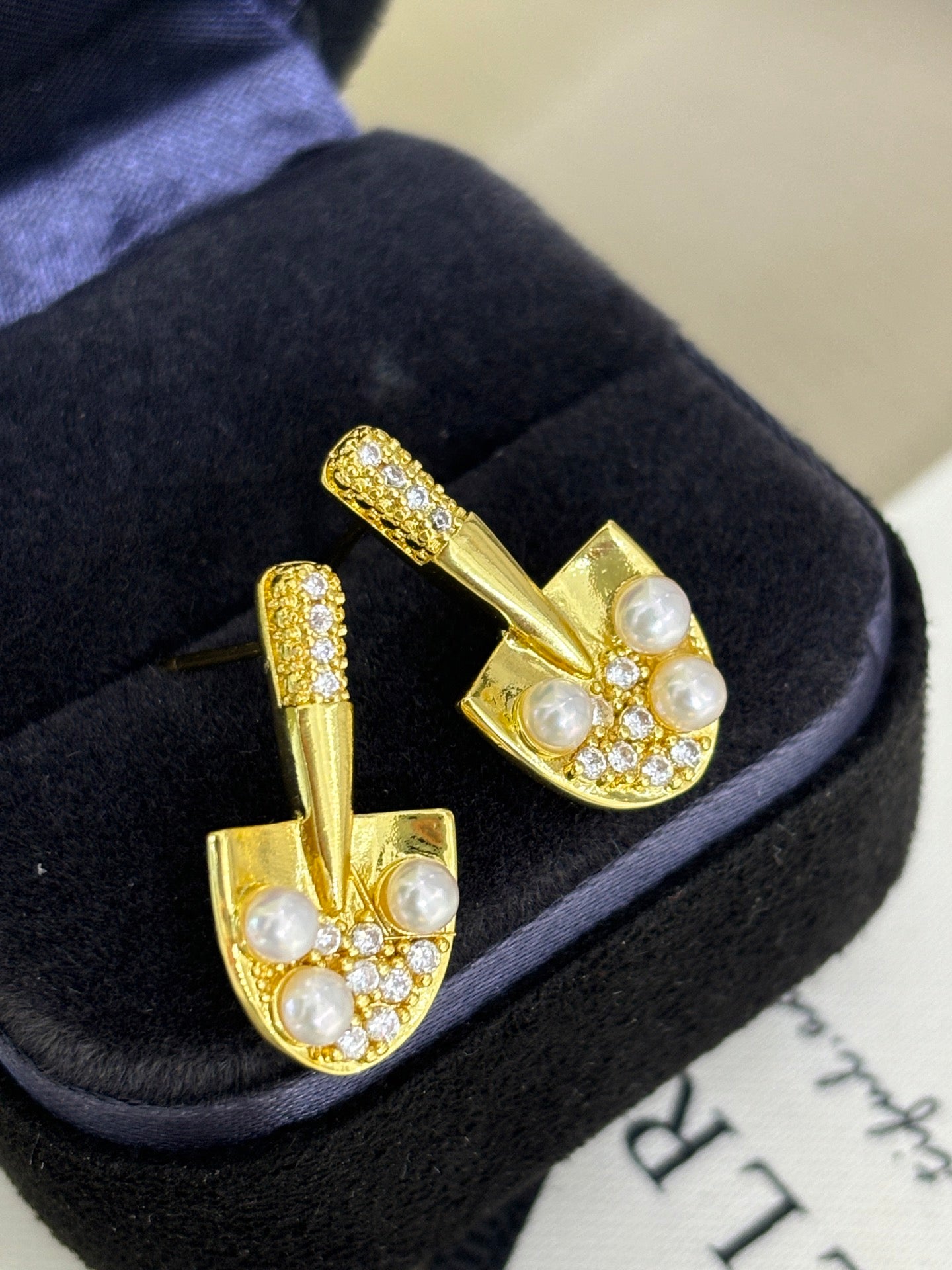 Gilded Treasure Pear Stud Earrings