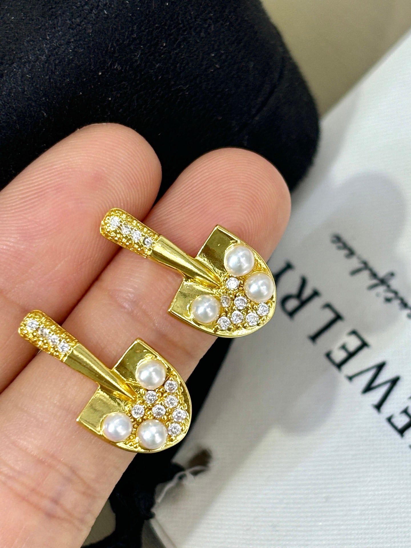 Gilded Treasure Pear Stud Earrings
