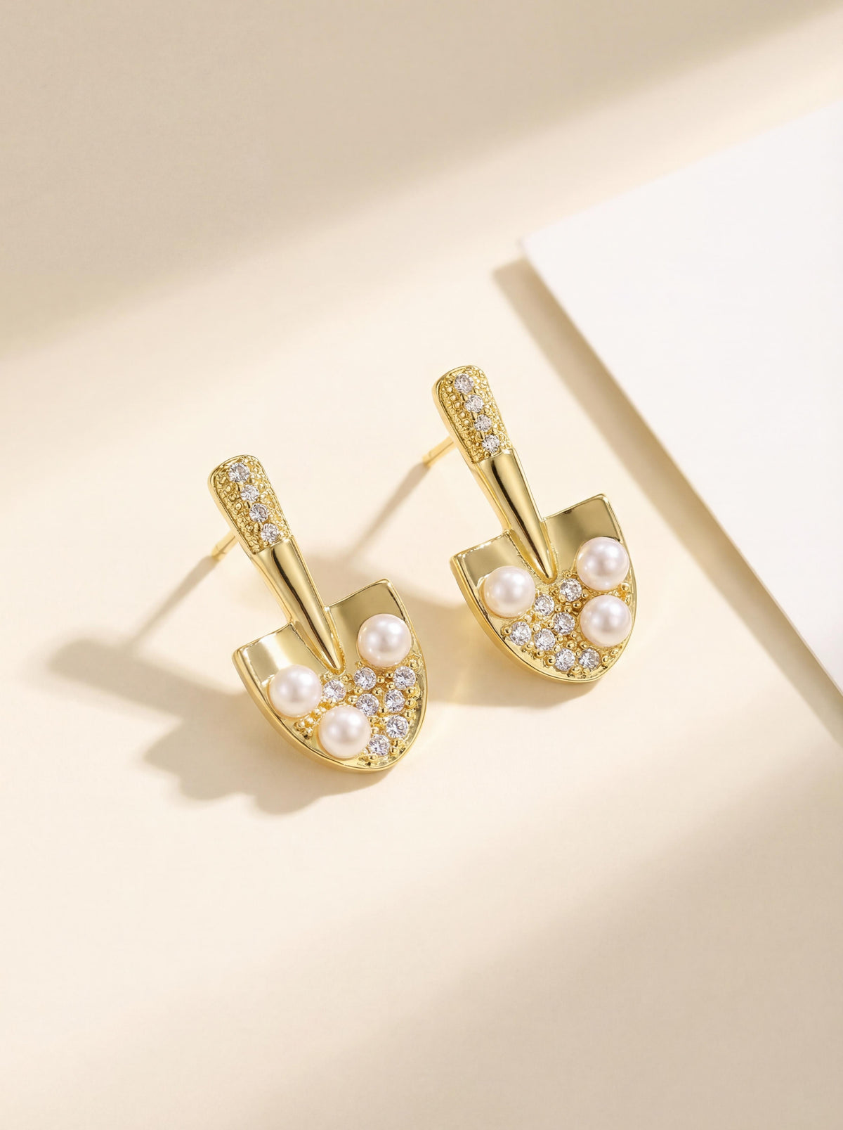 Gilded Treasure Pear Stud Earrings