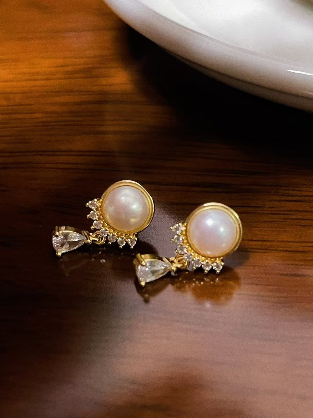 Luminous Dreams Cultured Pearl Drop Earrings | Ethereal Moonstone Glow