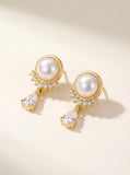 Luminous Dreams Cultured Pearl Drop Earrings | Ethereal Moonstone Glow