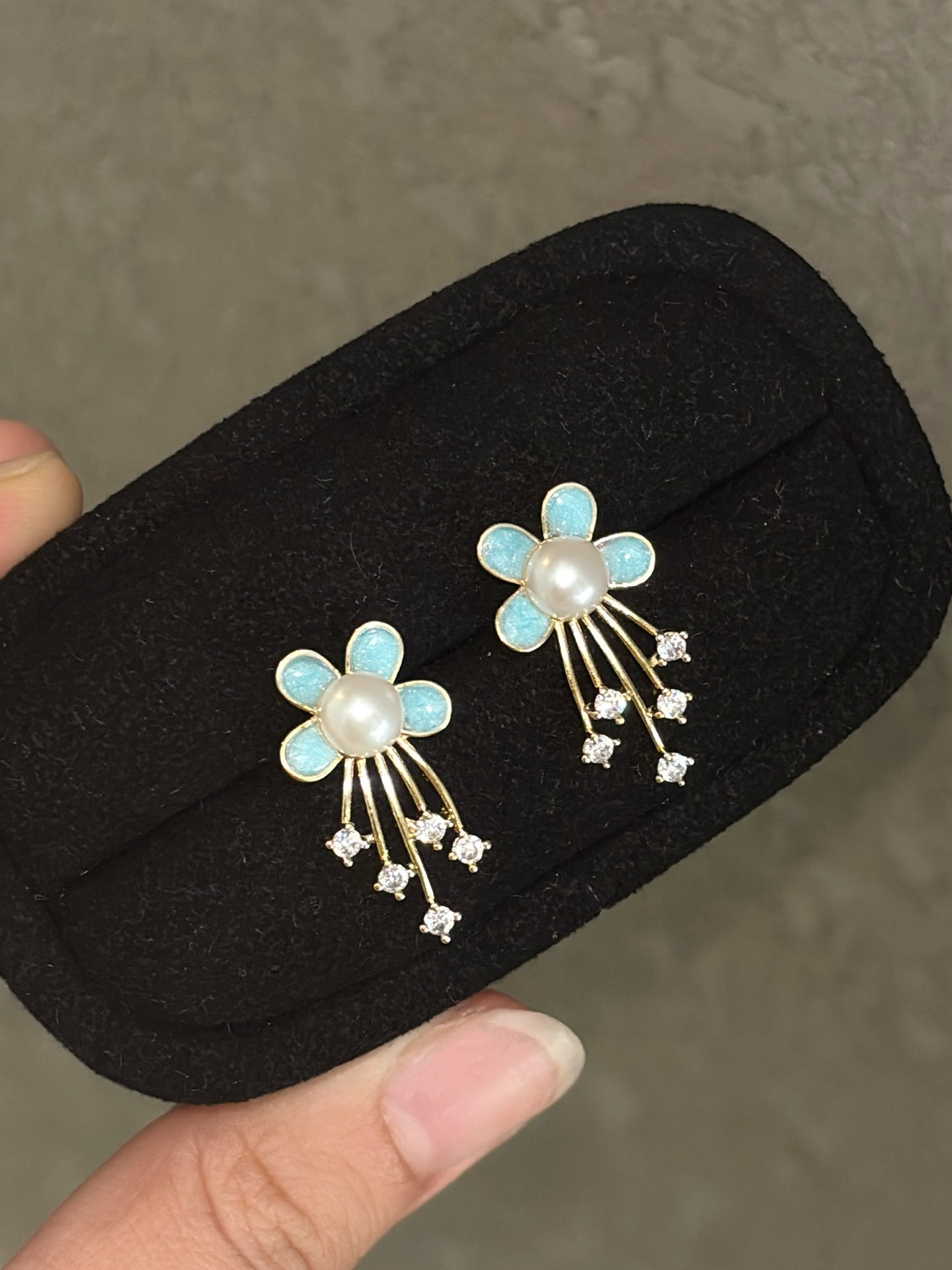 Provence Breeze Enamel Freshwater Pearl Drops: Effortless Elegance for Timeless Moments