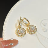 Classic Star Halo Freshwater Pearl Ear Clips
