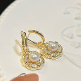 Classic Star Halo Freshwater Pearl Ear Clips