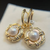 Classic Star Halo Freshwater Pearl Ear Clips