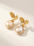 Wild Freshwater Pearl Flying Bird Gold Earrings - Moonlight & Wind in Your Ears