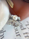 Lace Pearl Ring | Wild Freshwater Pearl | Adjustable Design