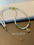 S925 Silver Rotating Gourd Pearl Choker Necklace - Timeless Blessings for Her