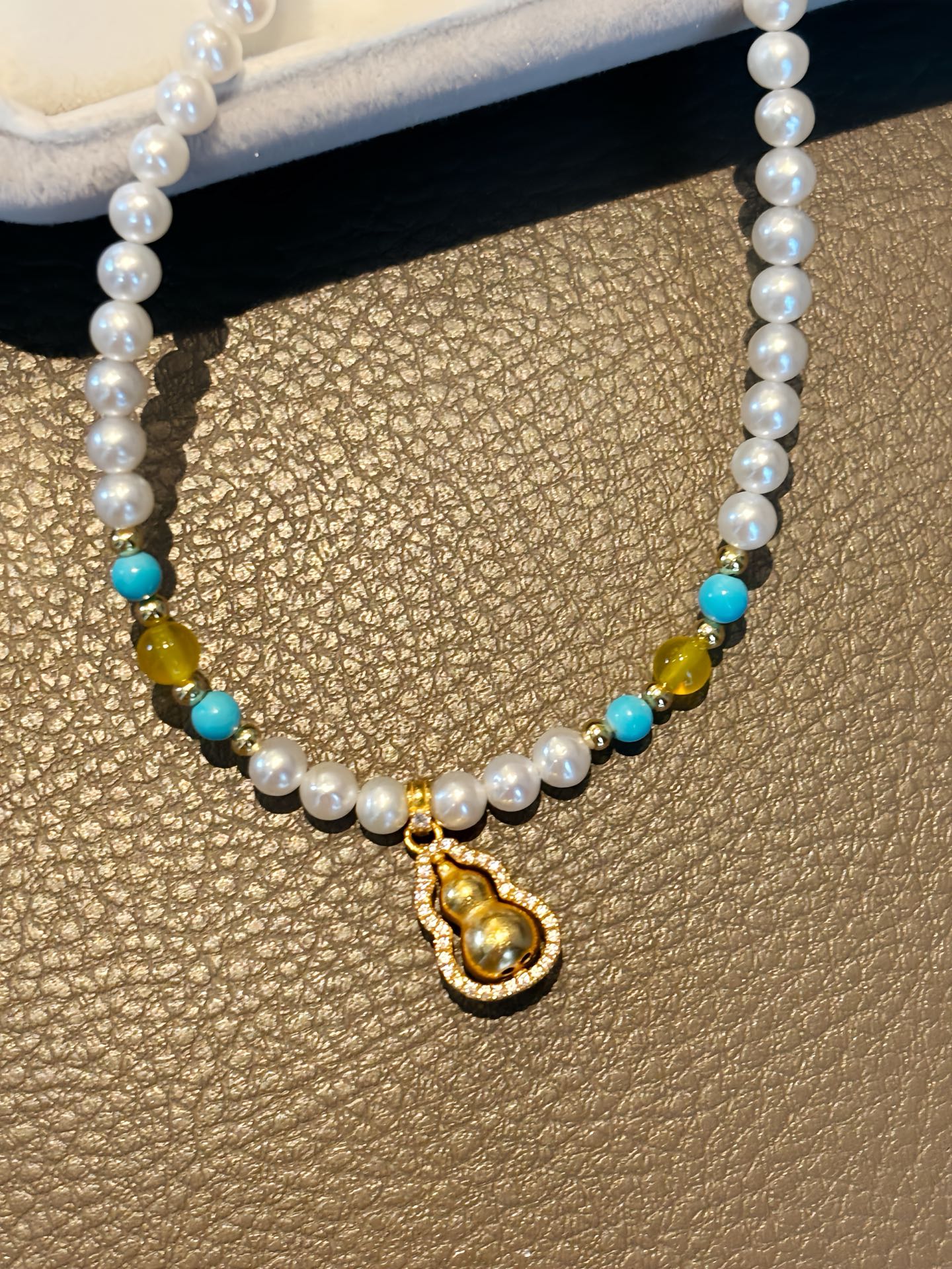 S925 Silver Rotating Gourd Pearl Choker Necklace - Timeless Blessings for Her