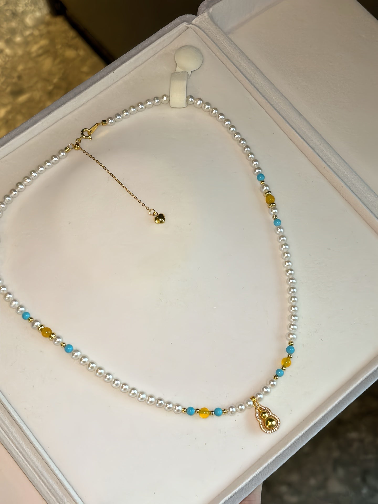 S925 Silver Rotating Gourd Pearl Choker Necklace - Timeless Blessings for Her
