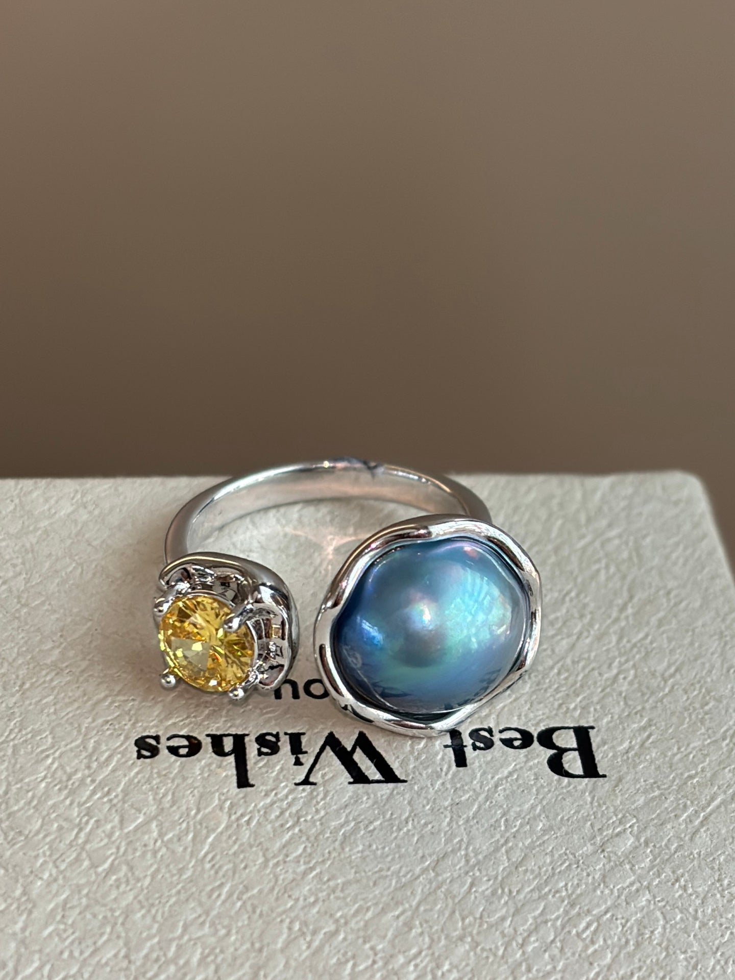 Luminous Aurora Wild Freshwater Pearl Ring Set