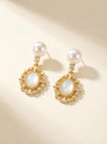 French Light Retro Mother-of-Pearl Pearl Earrings | Elegant Oceanic Whispers