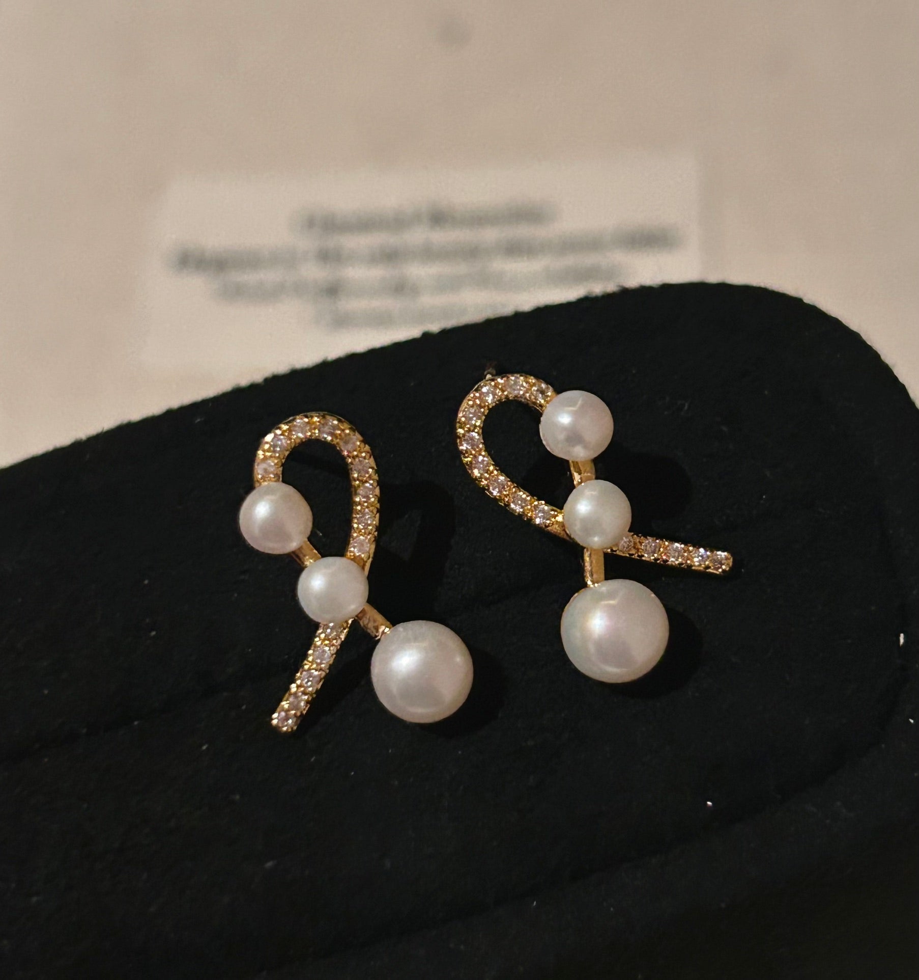 Wild Freshwater Pearl Bow Earrings - Handcrafted Elegance with Micro-Diamonds